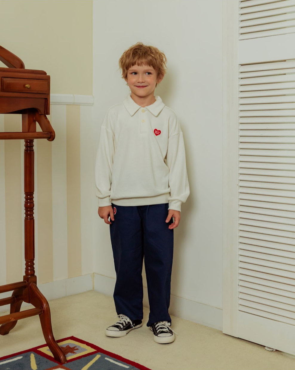 Navy BB Heart Woven Pants