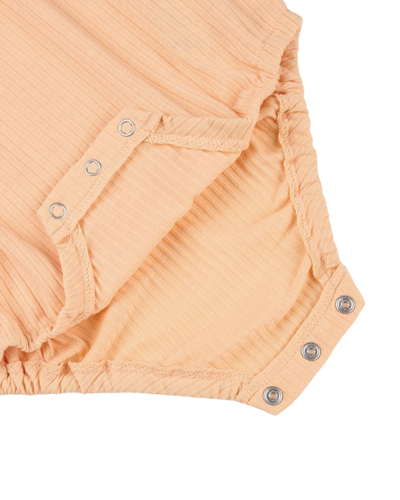 BABY GIRL Orange BB Heart Two-Tone Sleeveless Bodysuit