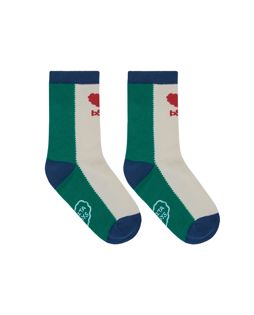 Light Green BB Heart Color Block Socks