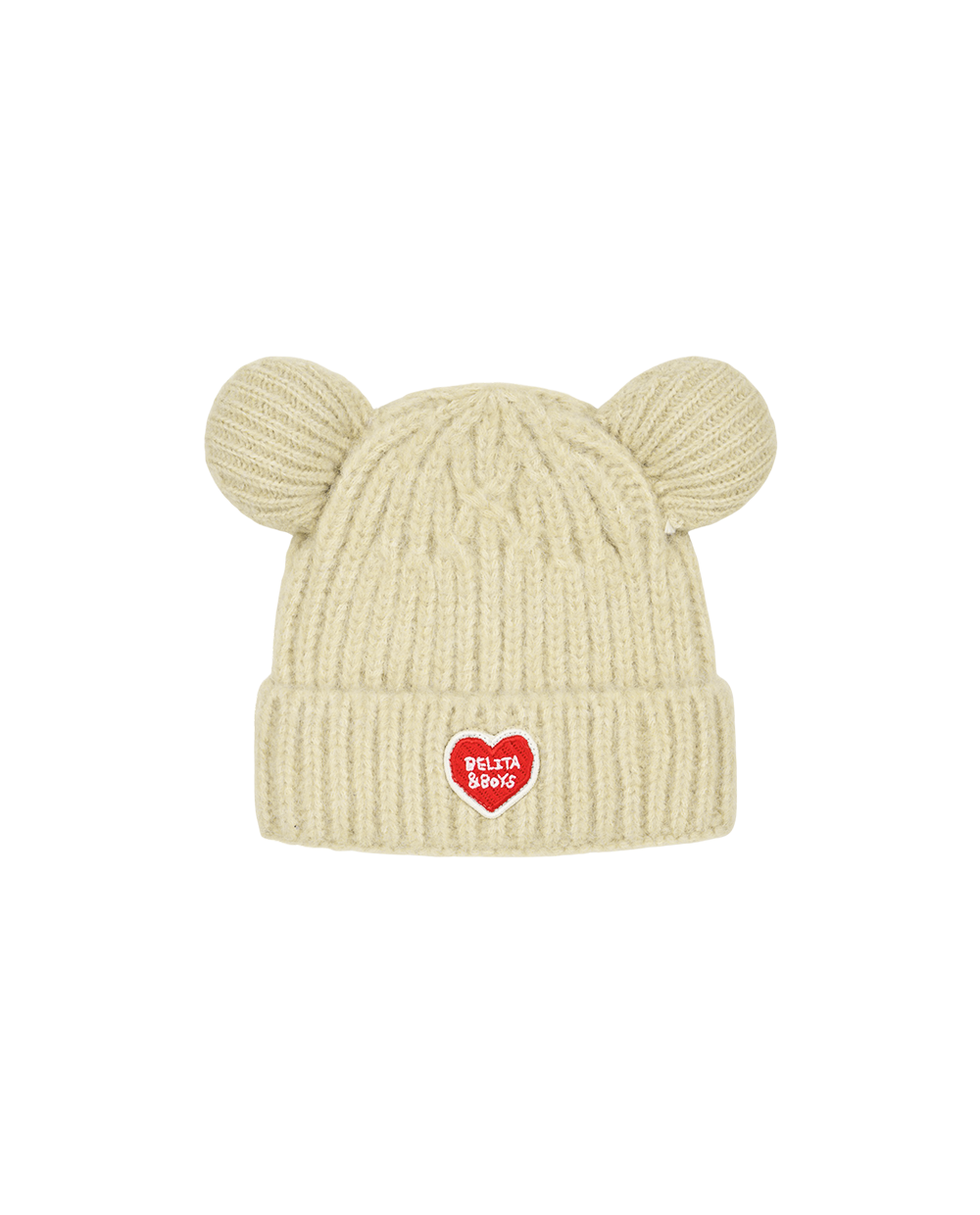 Beige BB Heart Bear Beanie