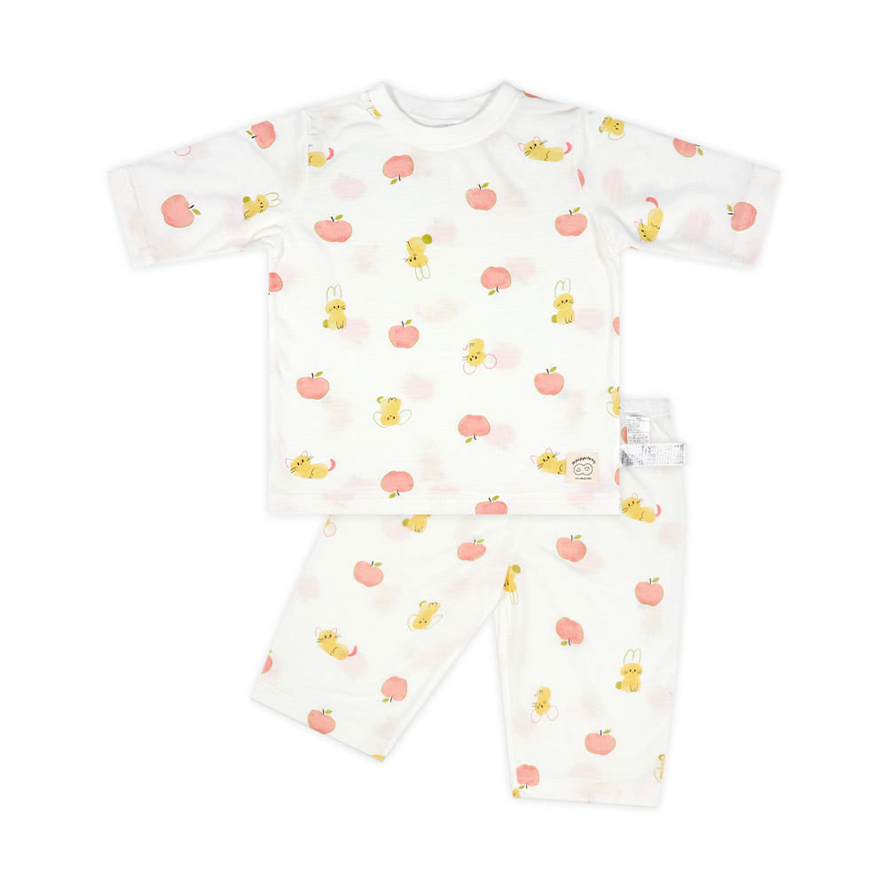 Apple Cat Rayon Set 애플캣 레이온편면 7부 상하세트