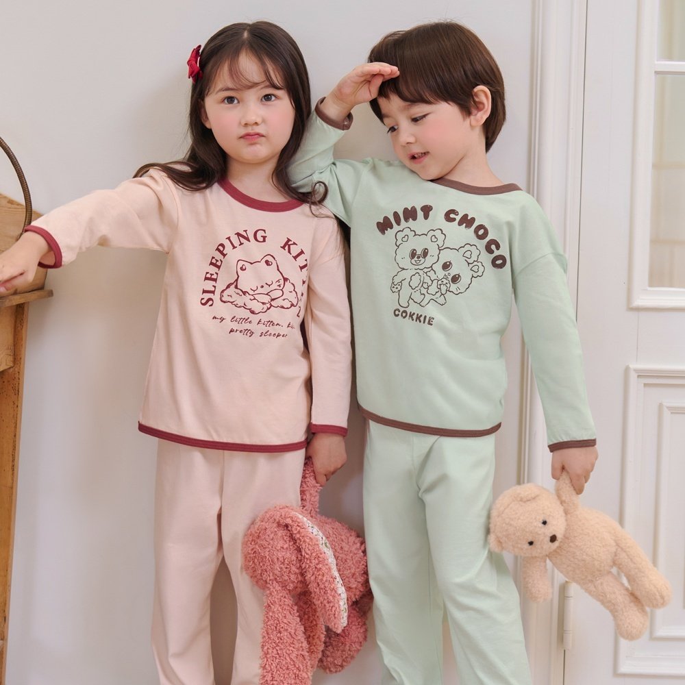 민트초코 코튼 9부 상하 세트 Mint Chocolate Cotton Set