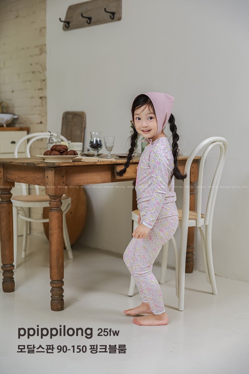 핑크블룸 모달스판 9부 상하세트 Pink Bloom Modal Set