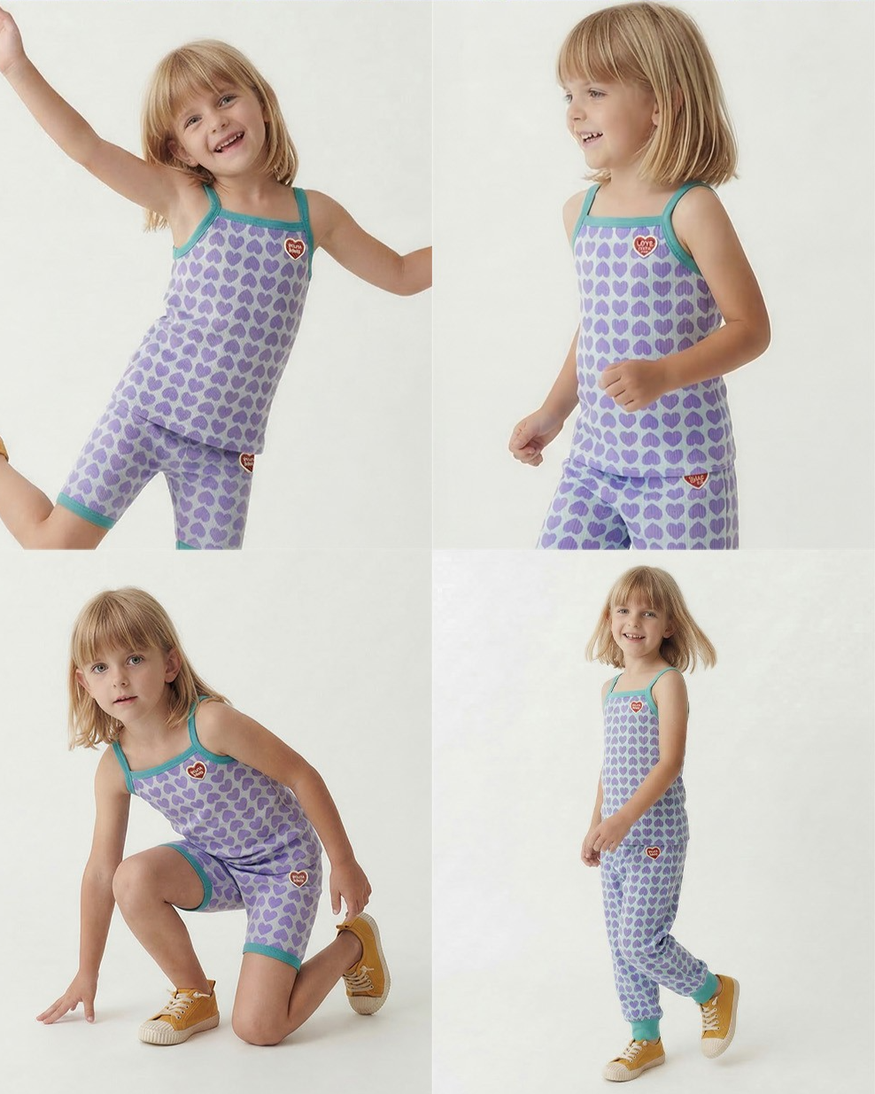 Violet BB Heart Pattern One Mile Sleeveless