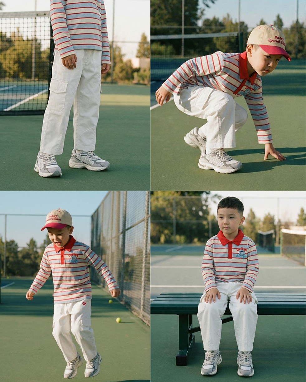 White BB Heart Fatigue Cargo Pants