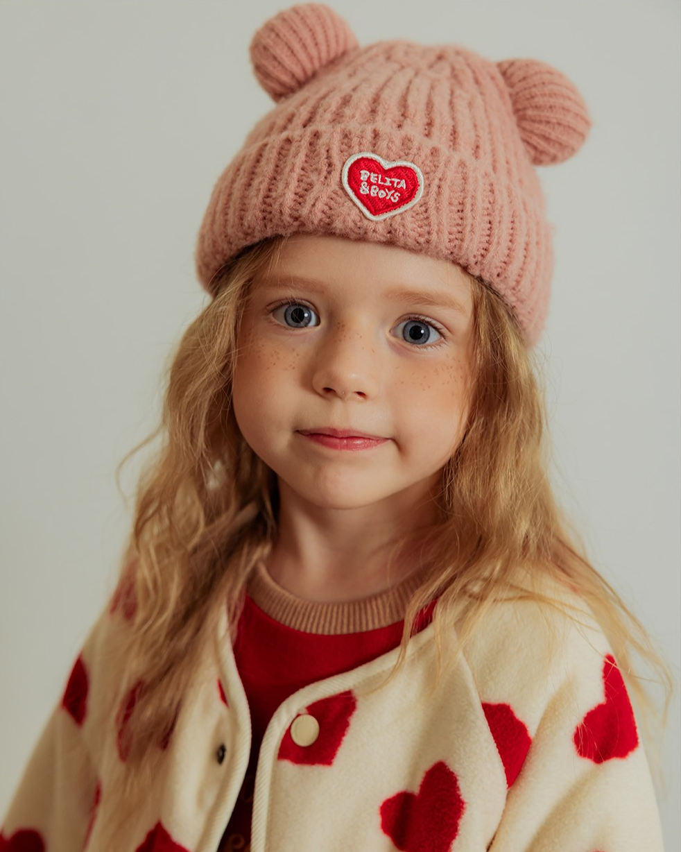 Pink BB Heart Bear Beanie