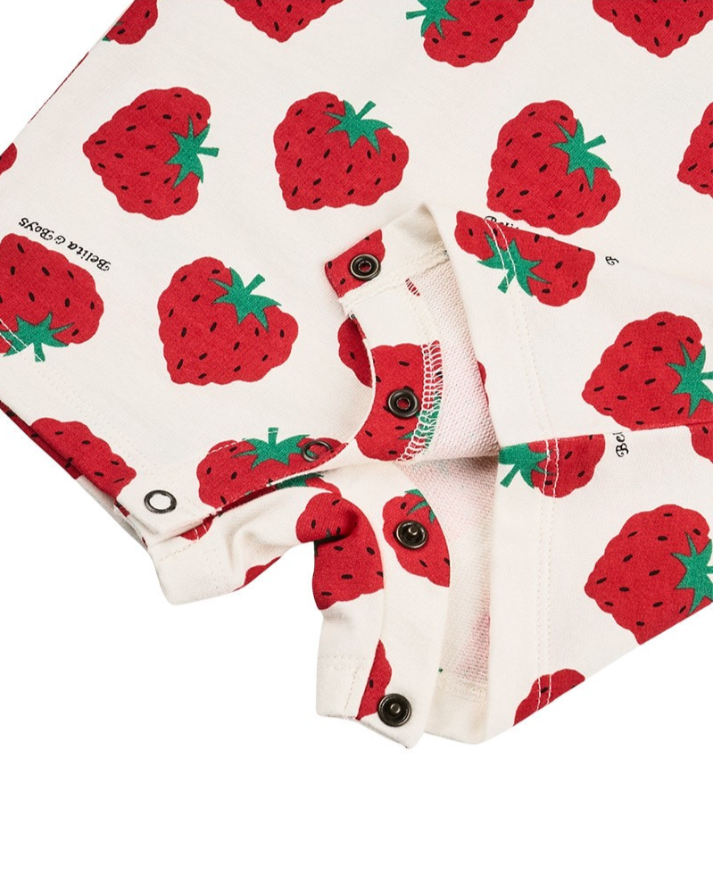BABY Red Berry Pattern Short Jumpsuit