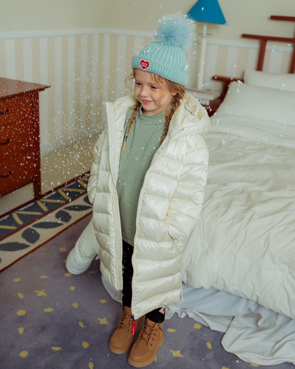 Mint BB Heart Pompom Beanie