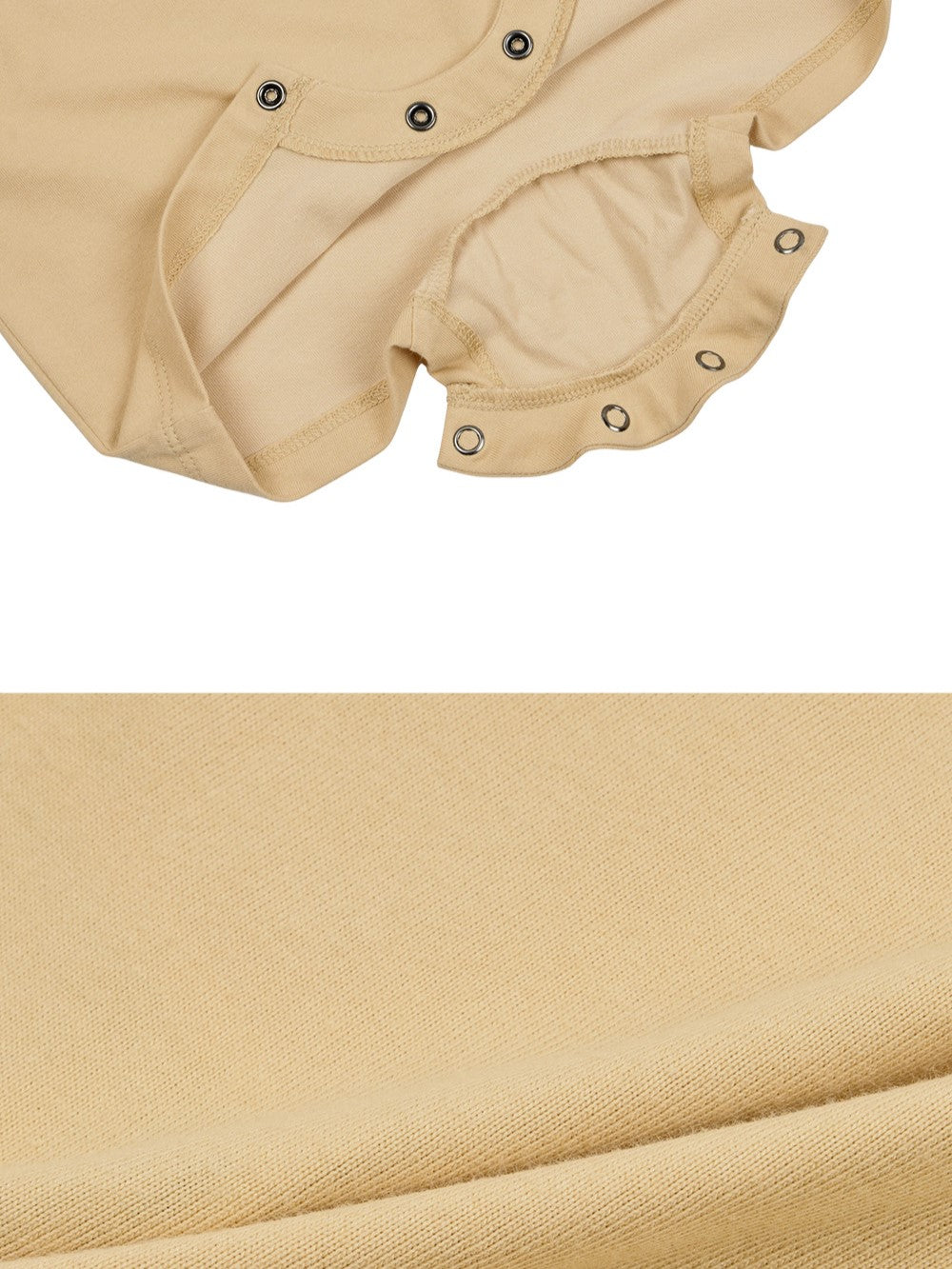 BABY Beige Cowboy Color Block Short Jumpsuit