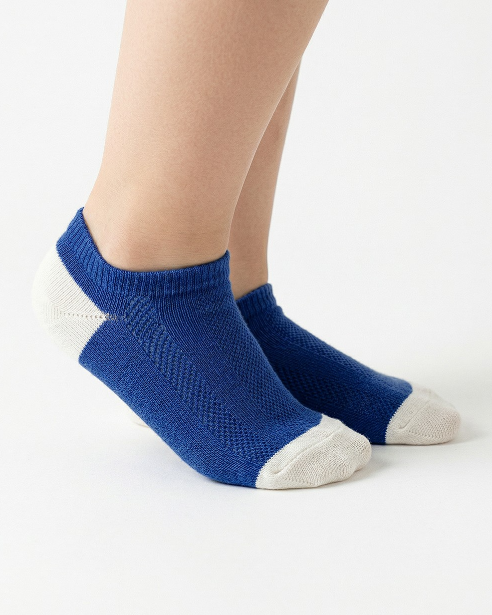 Blue Color Block Jacquard Socks