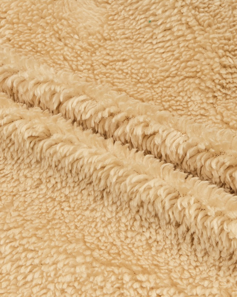 BABY Beige Bear Fur Hooded Jumpsuit