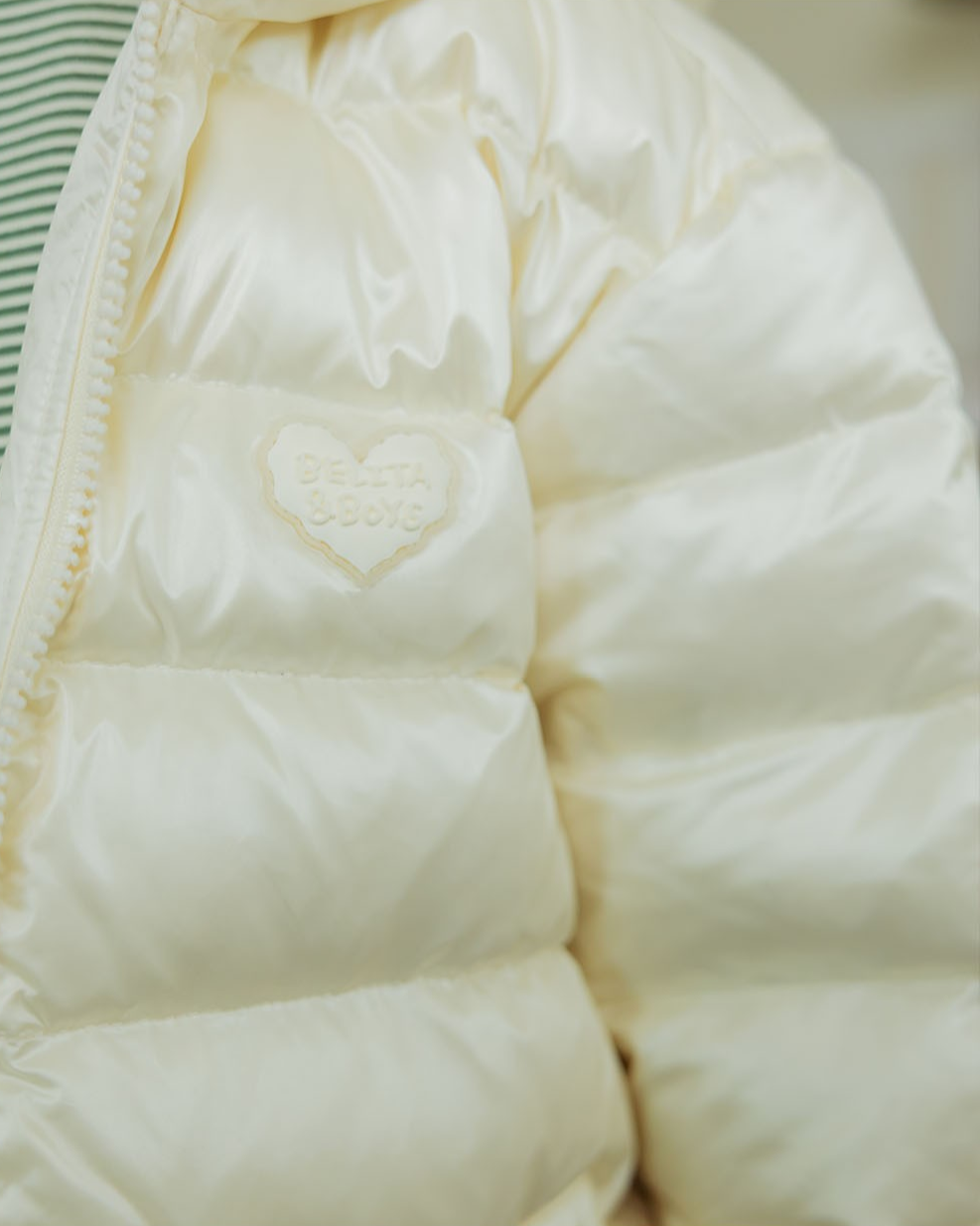 Cream BB Heart Duck Down Long Jumper