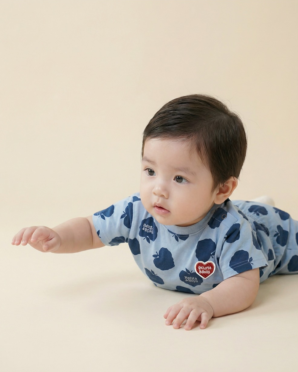 [BABY SET] Navy Bubble Apple Pattern Shorts