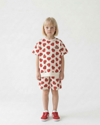 [SET] Red Berry Pattern Shorts
