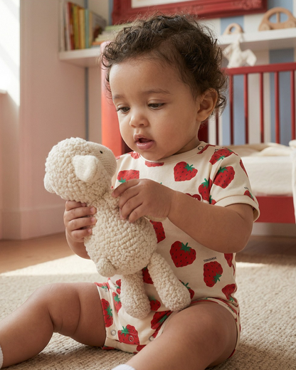 BABY Red Berry Pattern Short Jumpsuit