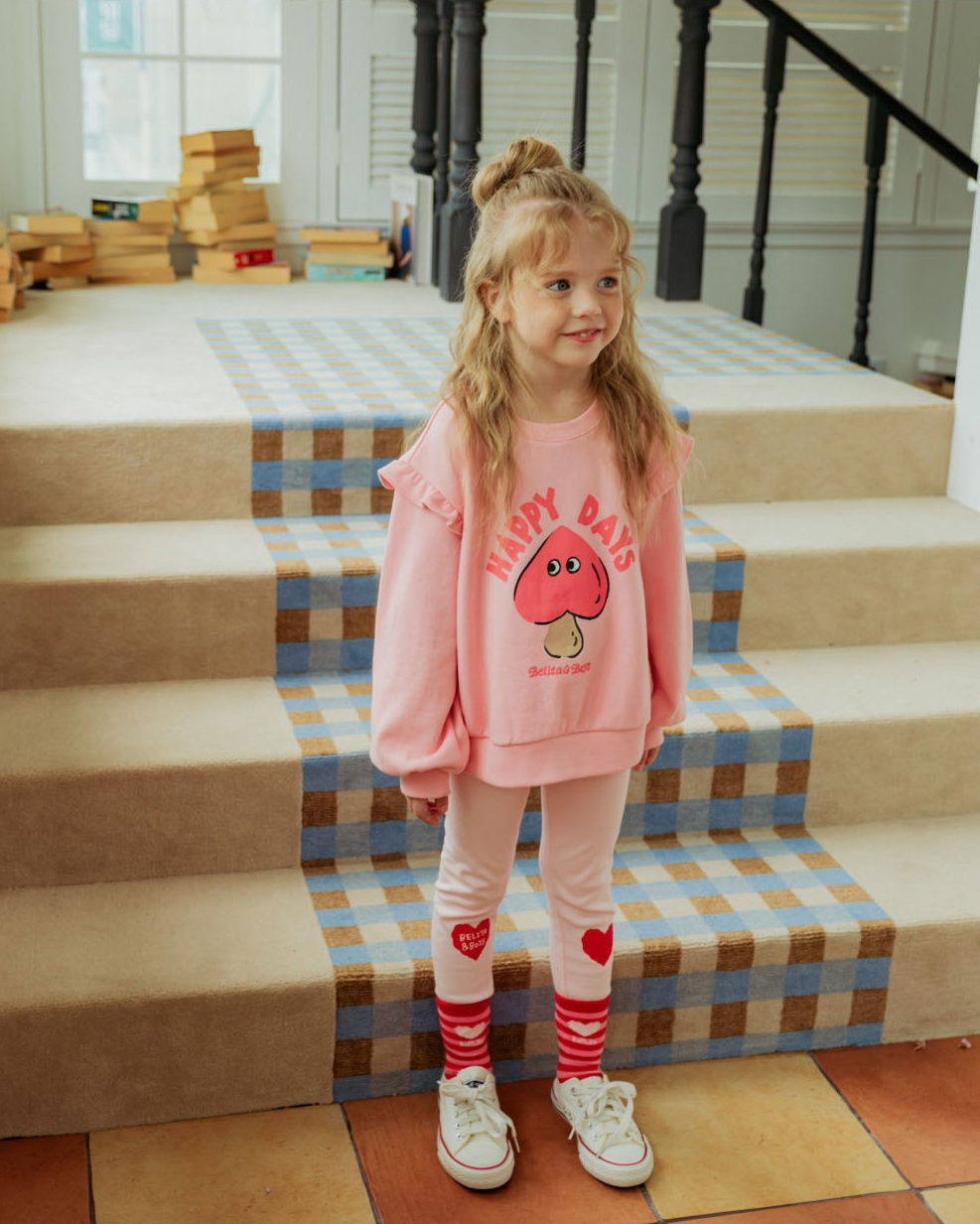 GIRL Pink Mushroom Frill Sweatshirt