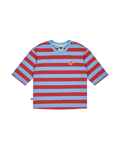 Red BB Heart Stripe Mid Sleeve