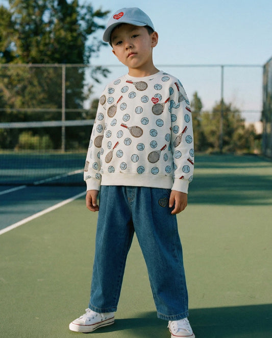 Blue BB Heart Balloon Denim Pants
