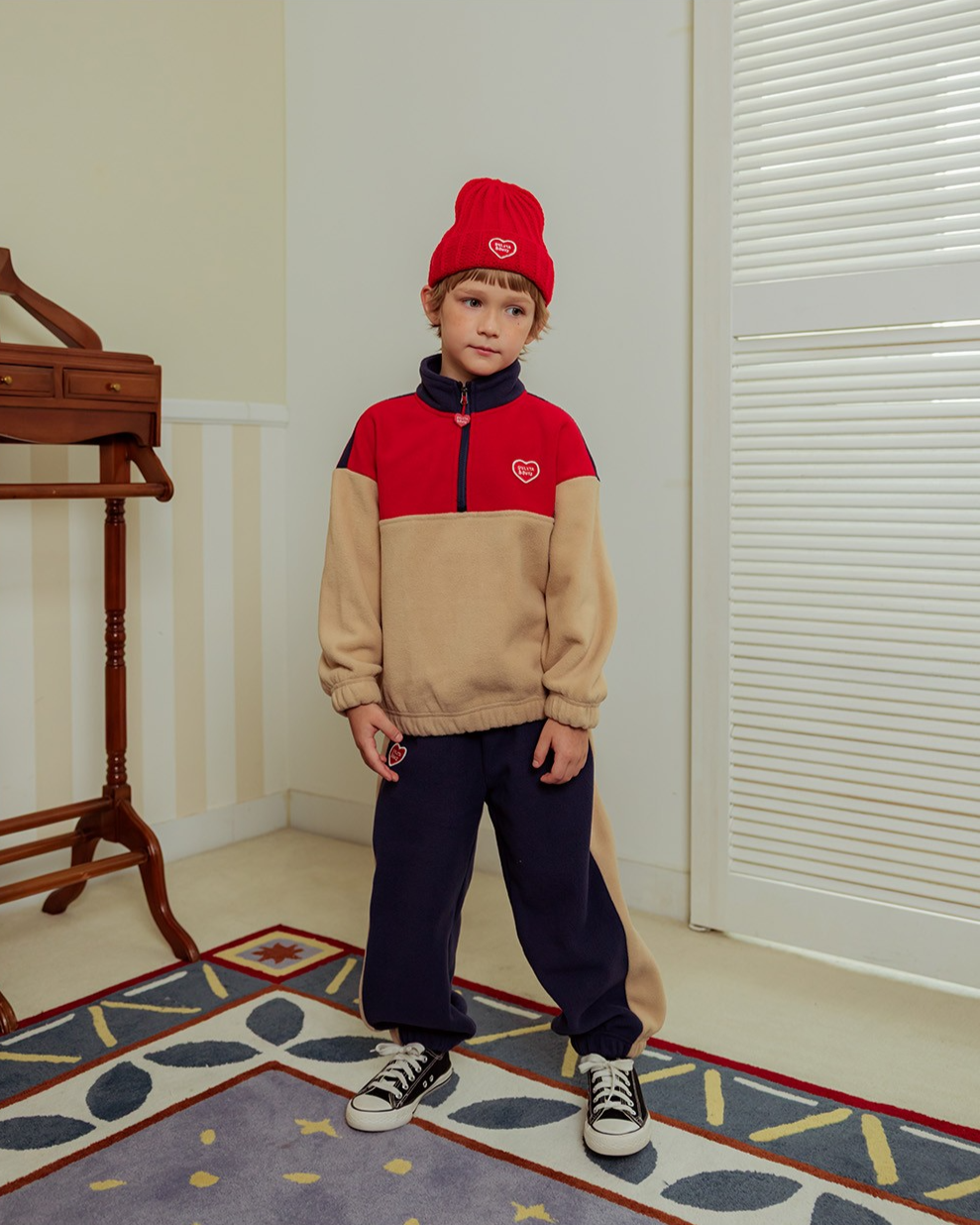 Red BB Heart Short Beanie