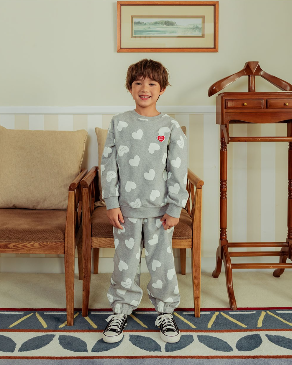 [SET] Grey BB Heart Pattern Jogger