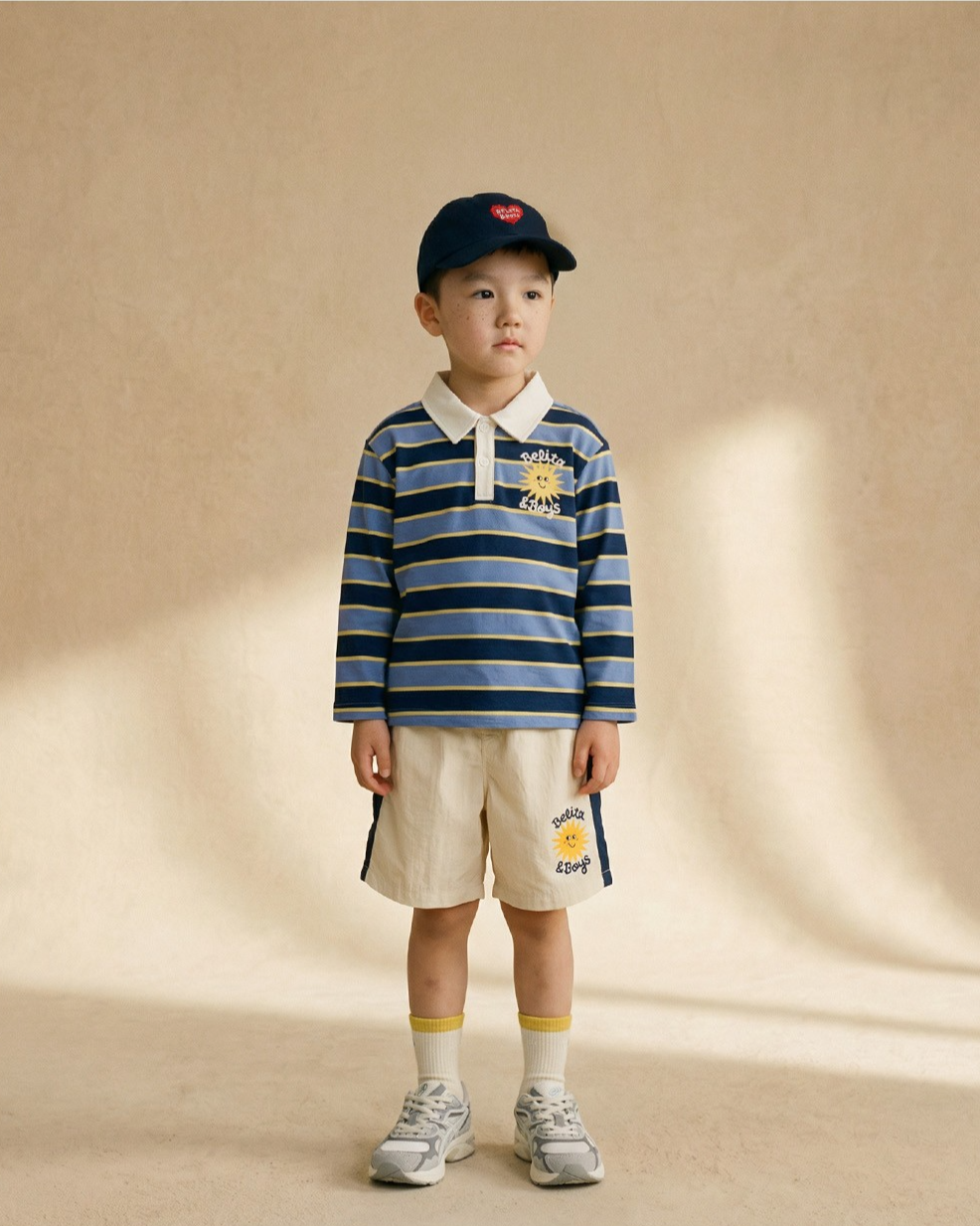 Navy Sun Multi Stripe Rugby Shirt