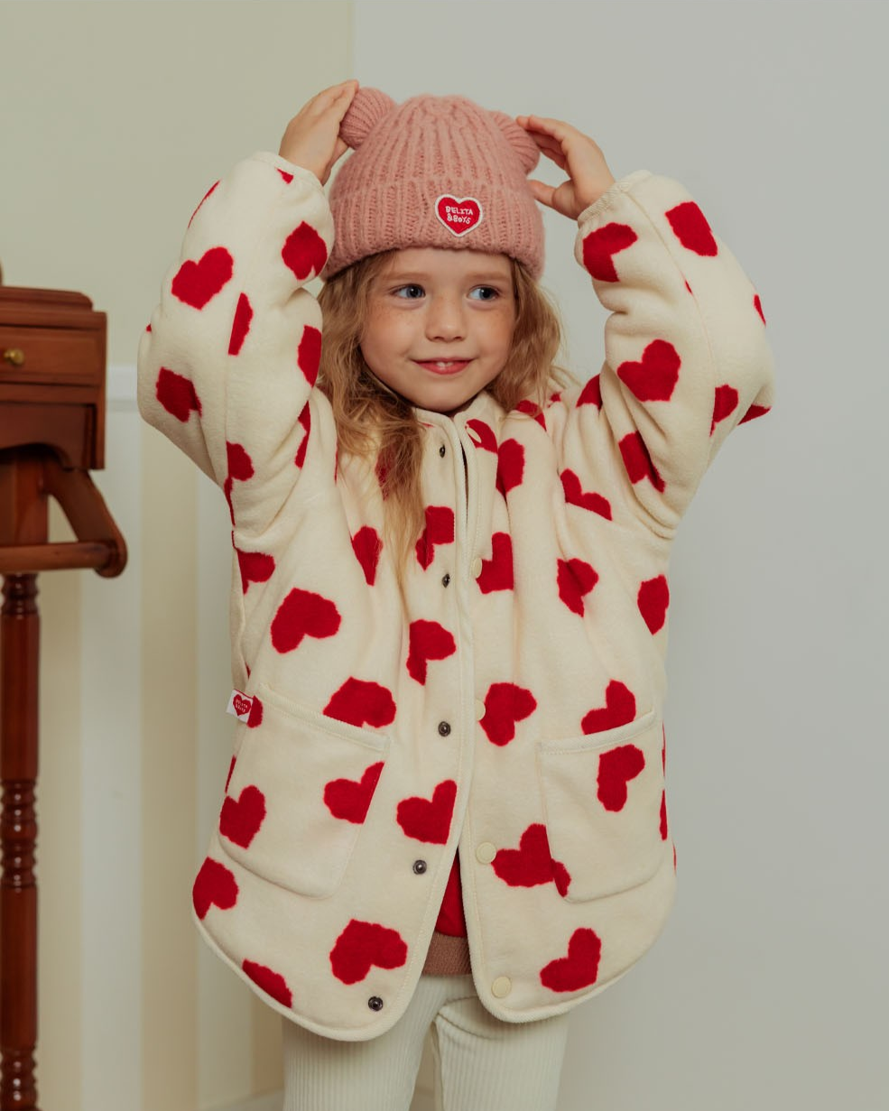 Red BB Heart Pattern Reversible Jumper