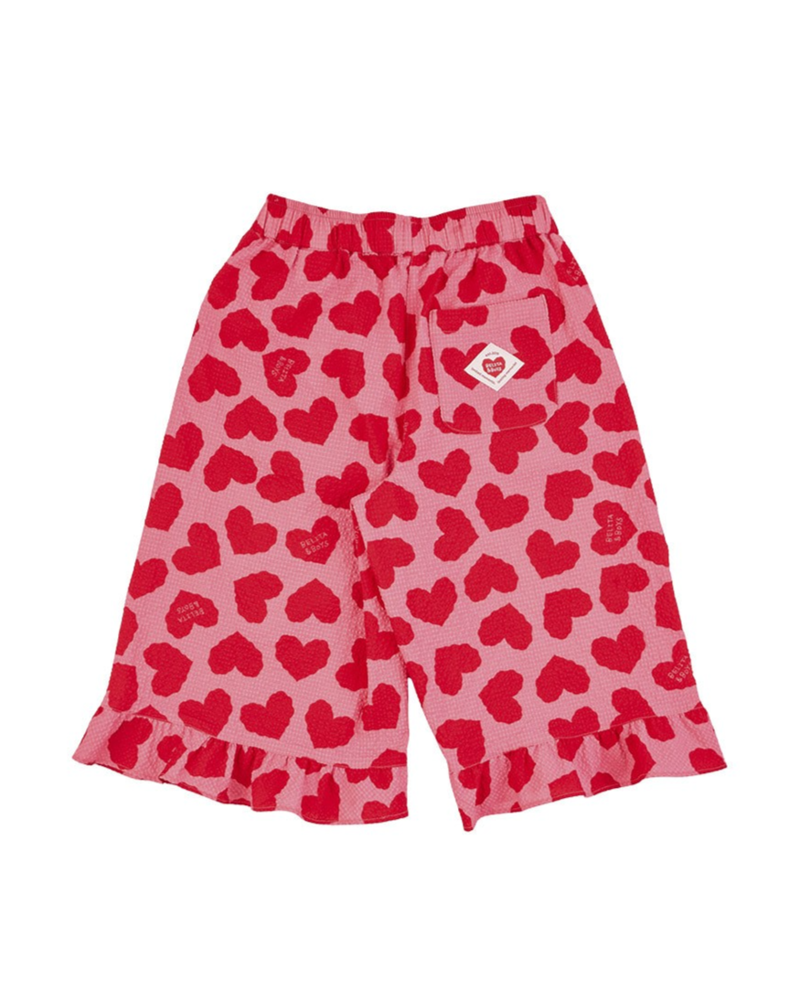 [GIRL SET] Pink BB Heart Pattern Polysucker Blouse & Shorts
