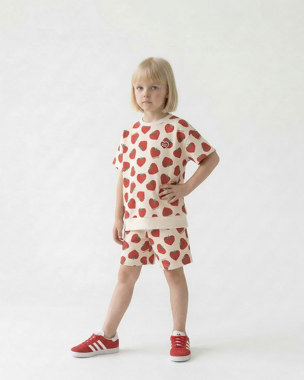 [SET] Red Berry Pattern Shorts