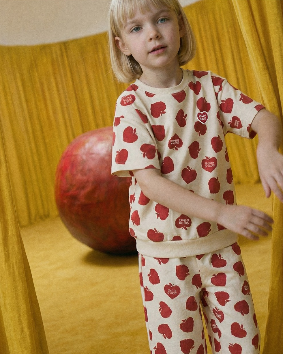 [SET] Red Bubble Apple Pattern Crop