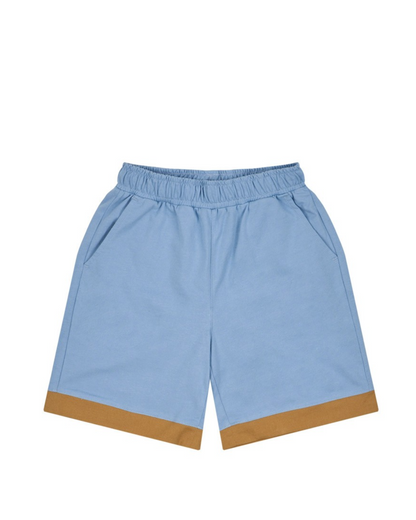 [SET] Beige Cowboy Color Block Shorts
