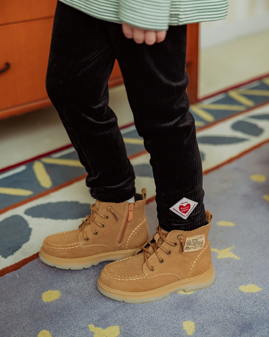 Black Velour Rib Leggings