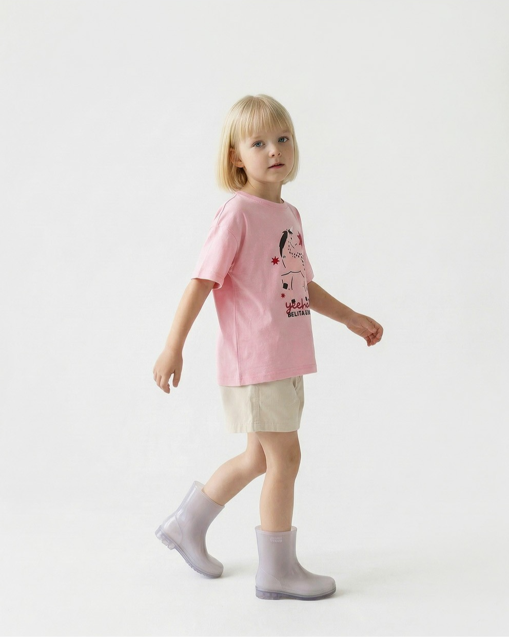 Ivory BB Heart Nylon Shorts