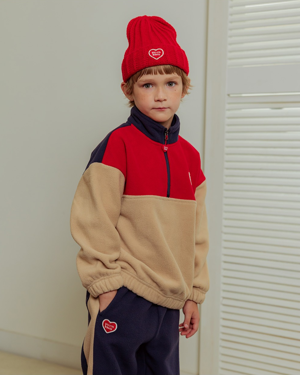 Red BB Heart Short Beanie