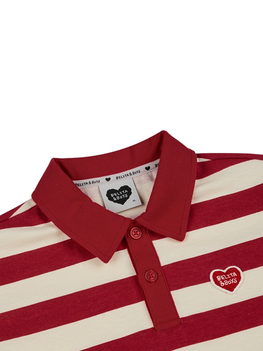 Red BB Heart Stripe Rugby Shirt