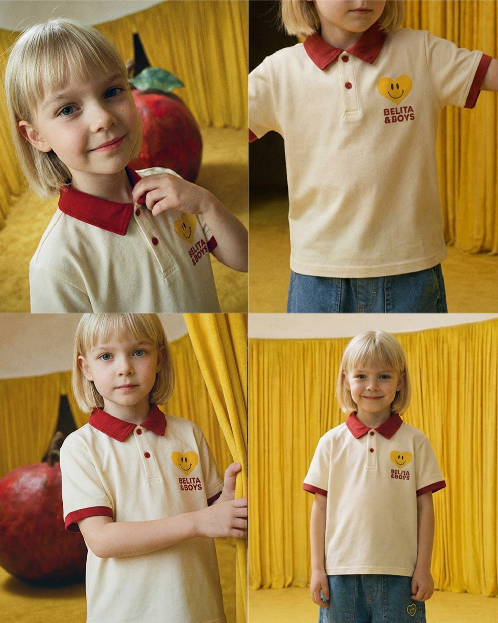 Red Smile Heart Collar Shirt