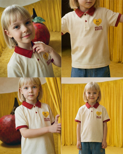 Red Smile Heart Collar Shirt