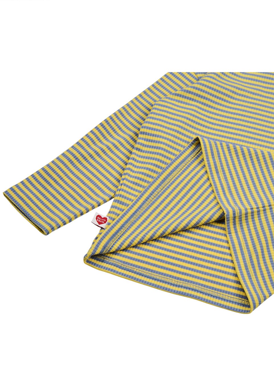 Light Blue BB Heart Stripe Rib Long Sleeve