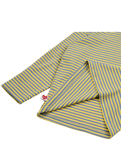 Light Blue BB Heart Stripe Rib Long Sleeve