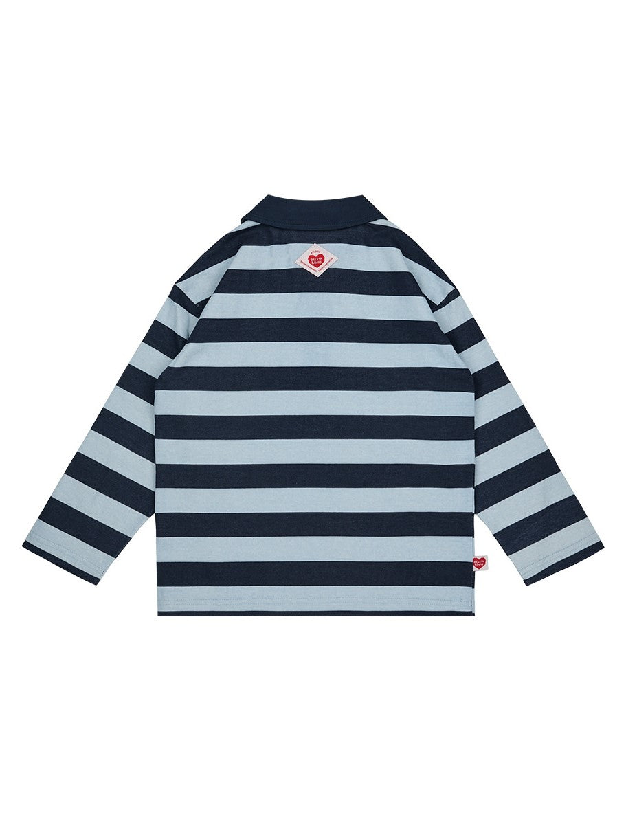 Navy BB Heart Stripe Rugby Shirt