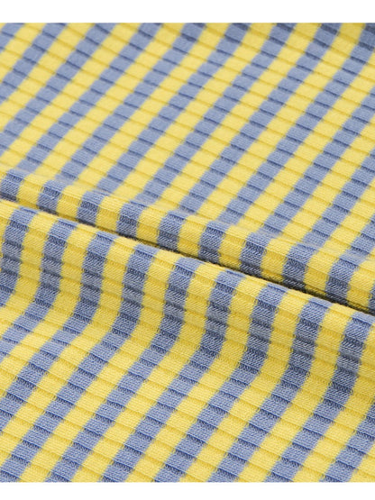 Light Blue BB Heart Stripe Rib Long Sleeve