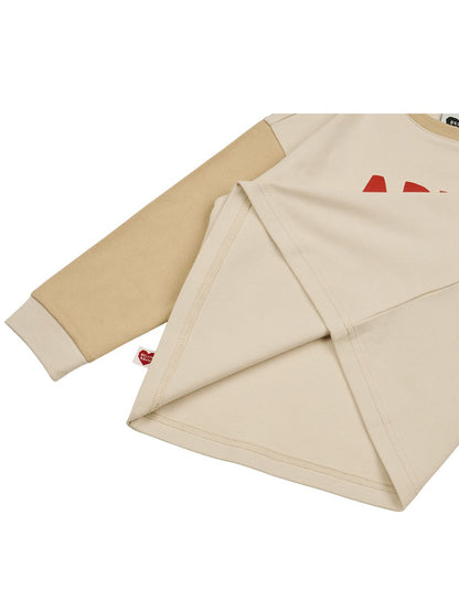 [SET] Beige Apple Color Block One Mile