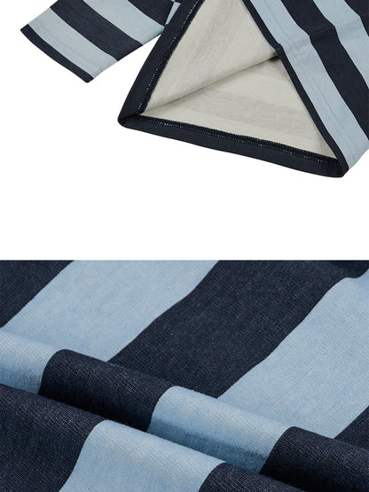 Navy BB Heart Stripe Rugby Shirt