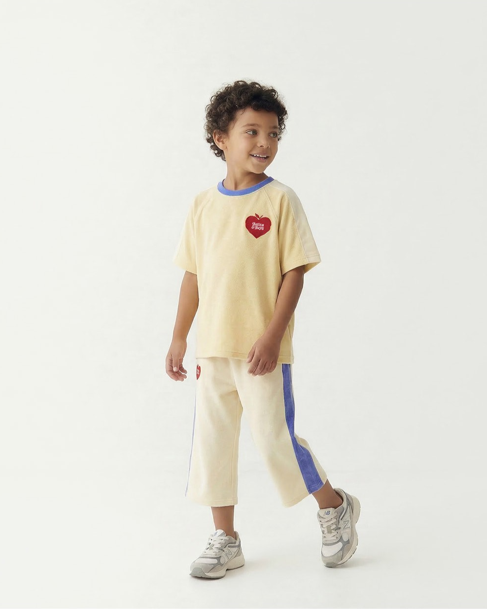 Cream Bubble Apple Terry Crop Pants