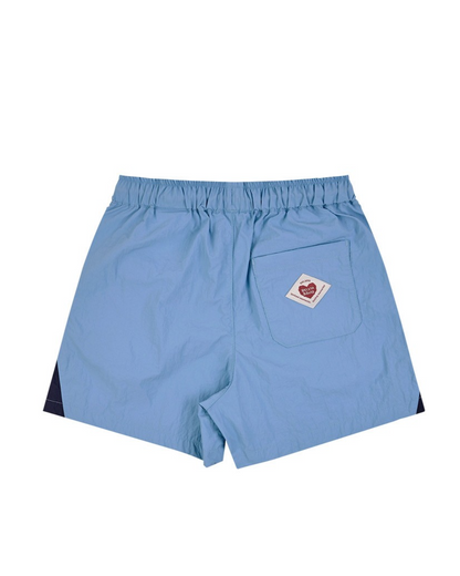 Blue BB Heart Edge Color Block Shorts