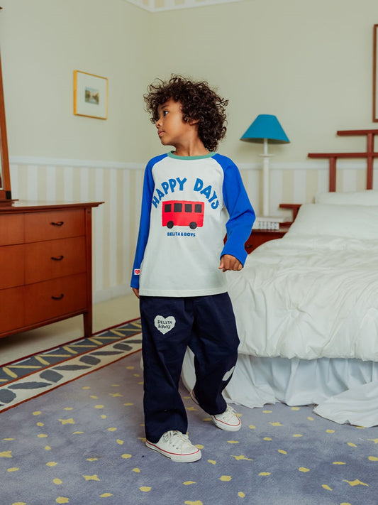 Blue Bus Raglan Long Sleeve