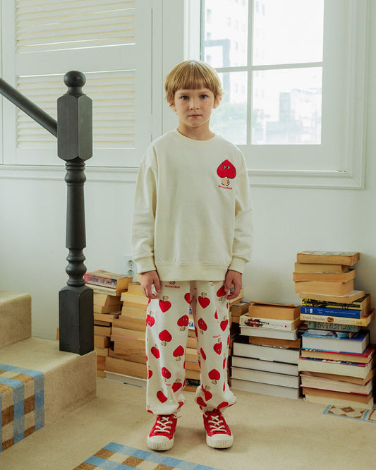 [SET] Cream Mushroom Pattern Jogger