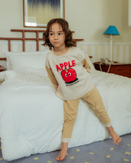 [SET] Beige Apple Color Block One Mile