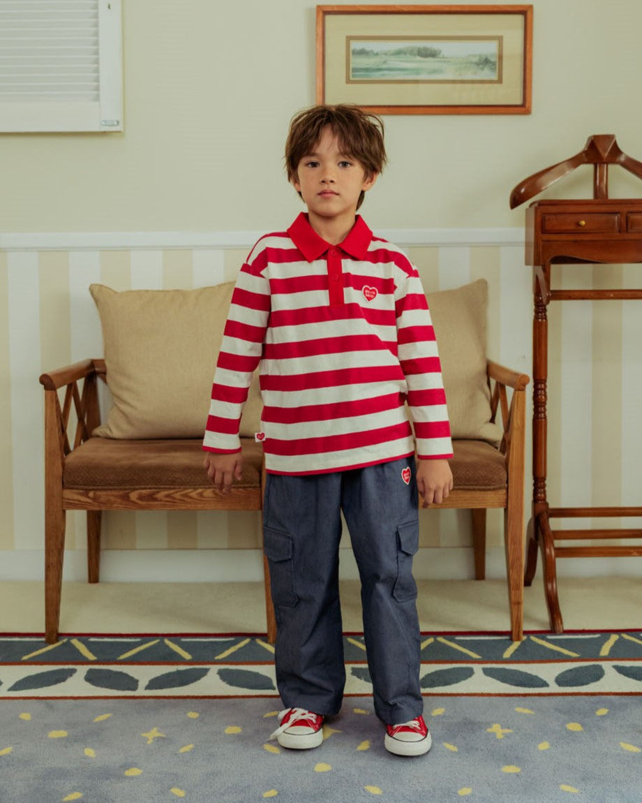 Red BB Heart Stripe Rugby Shirt