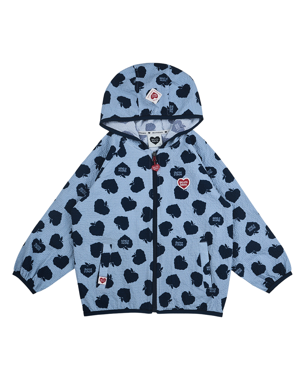 Navy Bubble Apple Pattern Windbreaker