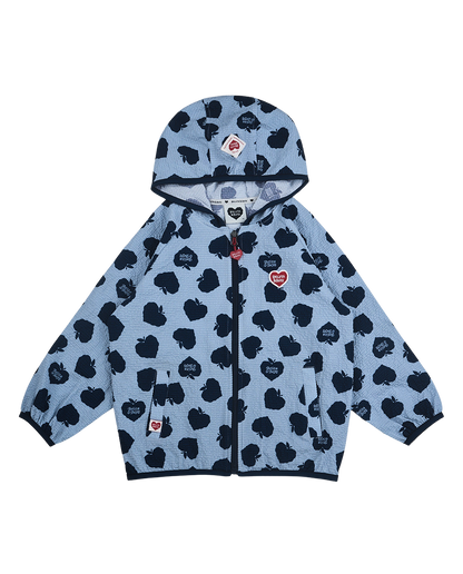 Navy Bubble Apple Pattern Windbreaker